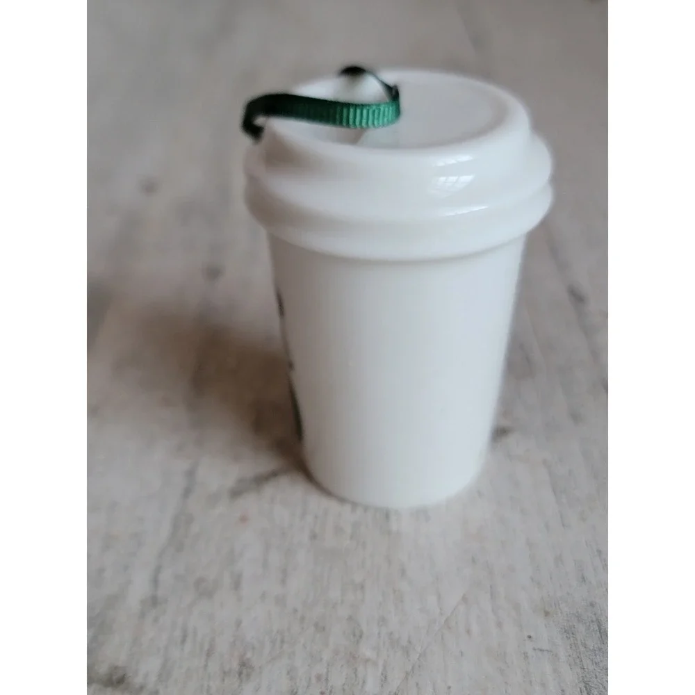 Starbucks miniature boy swinging on balloon cup ornament Xmas‎